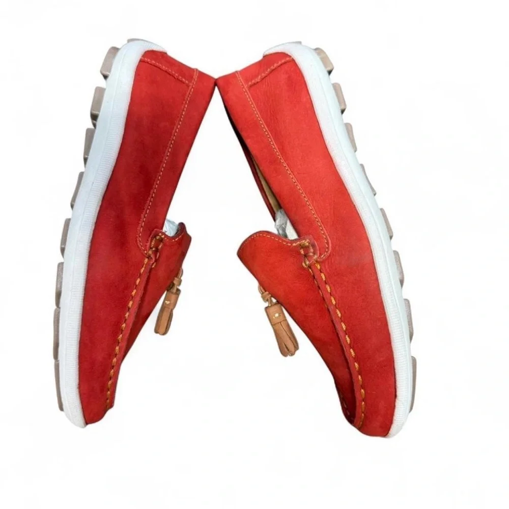 Driver Club USA Kids Johnson Ave Red Nubuck Leather Tassel Loafers Size 1.5